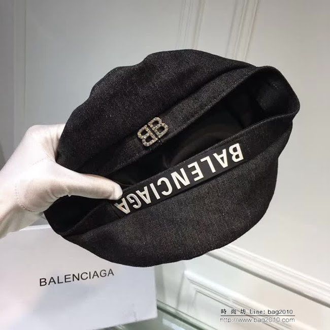 BALENCIAGA巴黎世家 超高版本 新款牛仔貝蕾帽 LLWJ6617